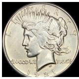 1921 HR Silver Peace Dollar UNCIRCULATED