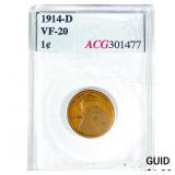 1914-D Wheat Cent ACG VF20