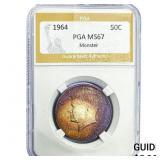 1964 Kennedy Half Dollar PGA MS67 Monster