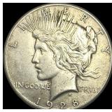 1928 Silver Peace Dollar CLOSELY UNCIRCULATED