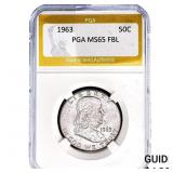 1963 Franklin Half Dollar PGA MS65 FBL