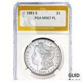 1881-S Morgan Silver Dollar PGA MS67 PL