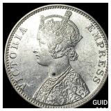 1901 British India Silver 1 Rupee CHOICE AU