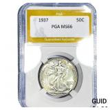 1937 Walking Liberty Half Dollar PGA MS66