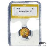 1918 Wheat Cent PGA MS66+ RD