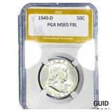 1949-D Franklin Half Dollar PGA MS65 FBL
