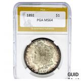 1892 Morgan Silver Dollar PCG MS64