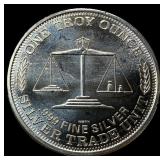1 oz .999 Silver Trade Unit Round CLOSELY UNCIRCUL