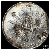 1888 Mexico Silver 8 Reales Chopmarks NEARLY UNCIR