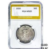 1920 Walking Liberty Half Dollar PGA MS65