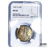 1947-D Walking Liberty Half Dollar NGC MS66