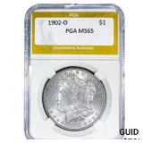 1902-O Morgan Silver Dollar PGA MS65