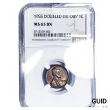 1955 Wheat Cent NGC MS63 BN DDO