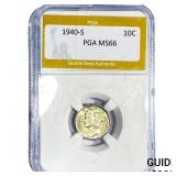 1940-S Mercury Silver Dime PGA MS66