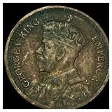 1934 New Zealand George V Silver 3 Pence NEARLY UN