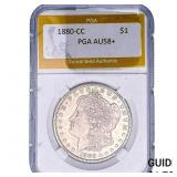 1880-CC Morgan Silver Dollar PGA AU58+