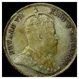 1907 Ceylon SIlver 10 Cents