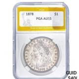 1878 Morgan Silver Dollar PGA AU55