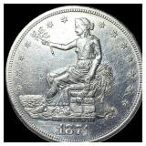 1874-S Silver Trade Dollar CHOICE AU