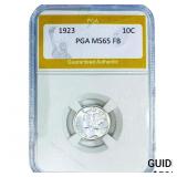 1923 Mercury Silver Dime PGA MS65 FB