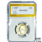 1947 Washington Silver Quarter PGA MS67