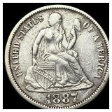 1887 Seated Liberty Dime CLOSELY UNCIRCULATED
