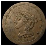 1850 Braided Hair Half Cent NEARLY UNCIRCULATED
