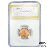 1937-D Wheat Cent PGA MS66 RD