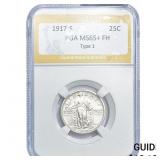 1917-S Standing Liberty Quarter PGA MS65+ FH Type