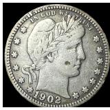 1902 Barber Silver Quarter NEARLY UNCIRCULATED