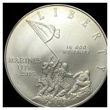 2005-P Silver Dollar Marine Corps Commemorative GE