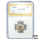 1883 Shield Nickel PGA MS63