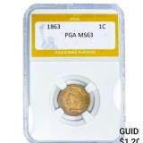 1863 Indian Head Cent PGA MS63