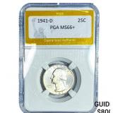 1941-D Washington Silver Quarter PGA MS66+