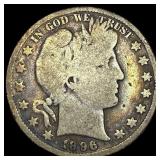 1896 Silver Half Dollar (Barber) NICELY CIRCULATED