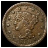 1850 Braided Hair Large Cent CLOSELY UNCIRCULATED