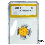 1938-D Wheat Cent PGA MS66 RD