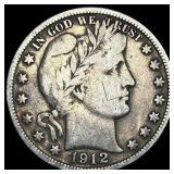 1912-S Silver Barber Half Dollar NEARLY UNCIRCULAT