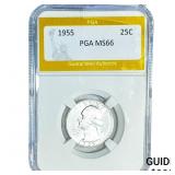 1955 Washington Silver Quarter PGA MS66