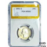 1951-S Washington Silver Quarter PGA MS66