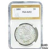 1892 Morgan Silver Dollar PGA AU53