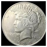 1934 Silver Peace Dollar ABOUT UNCIRCULATED