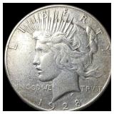 1928 Silver Peace Dollar CLOSELY UNCIRCULATED