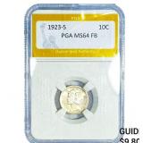 1923-S Mercury Silver Dime PGA MS64 FB