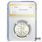 1934 Walking Liberty Half Dollar PGA MS65
