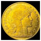 1909 Gold 10 Francs Rooster France UNCIRCULATED