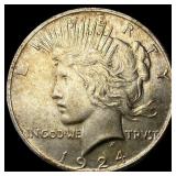 1924 Silver Peace Dollar NICELY CIRCULATED