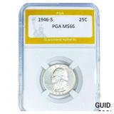 1946-S Washington Silver Quarter PGA MS66