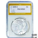 1935-S Silver Peace Dollar PGA MS64