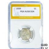 1939 Jefferson Nickel PGA AU58 DDR